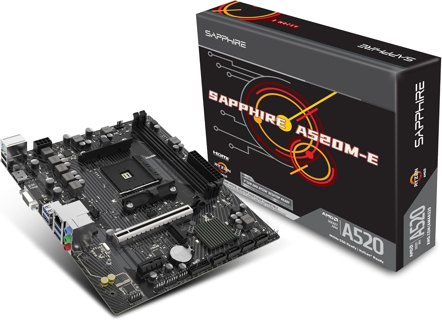 MAINBOARD-SAPPHIRE-A520M-E-AMD-A520-SOCKET-AM4-MICRO-ATX-DDR4